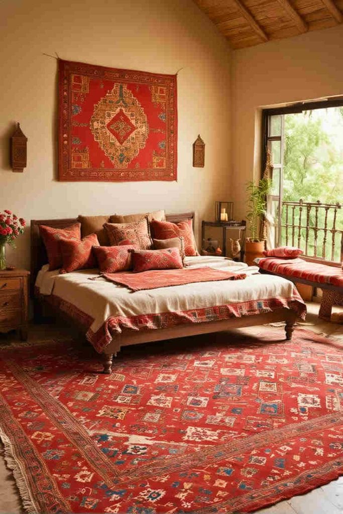 تاثیر طرح و نقشه فرش قرمز دستباف در هماهنگی فضای داخلی