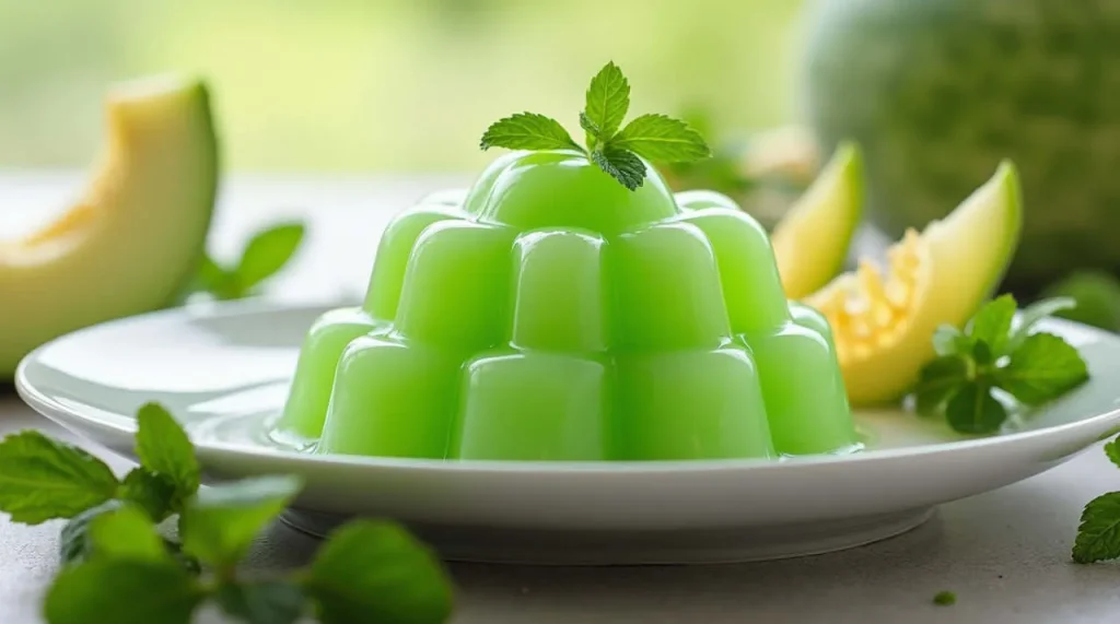 دسر طالبی با ژله و بستنی