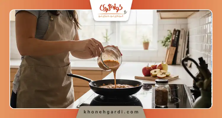 کیک سیب و دارچین در ماهیتابه رژیمی