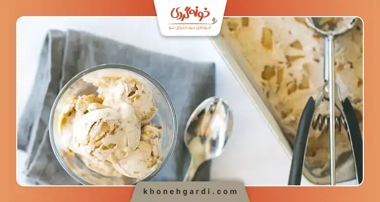 طرز تهیه بستنی خانگی با موز و بیسکویت پتی بور