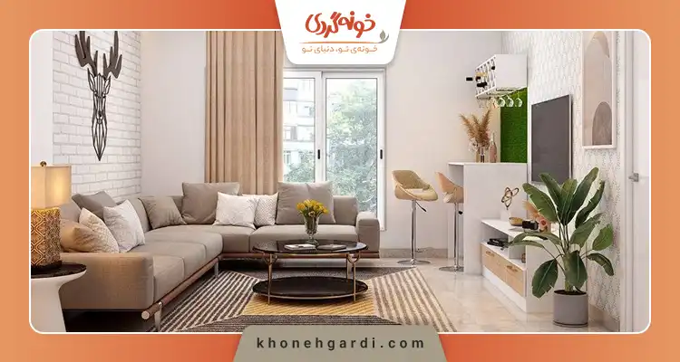راهنمای چیدمان دو دست مبل در پذیرایی مربع