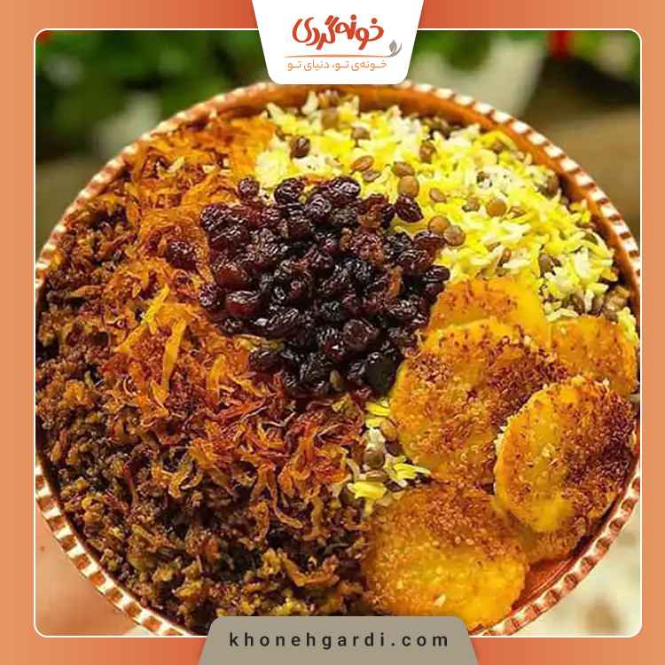 طرز تهیه عدس پلو با گوشت چرخ کرده و رب