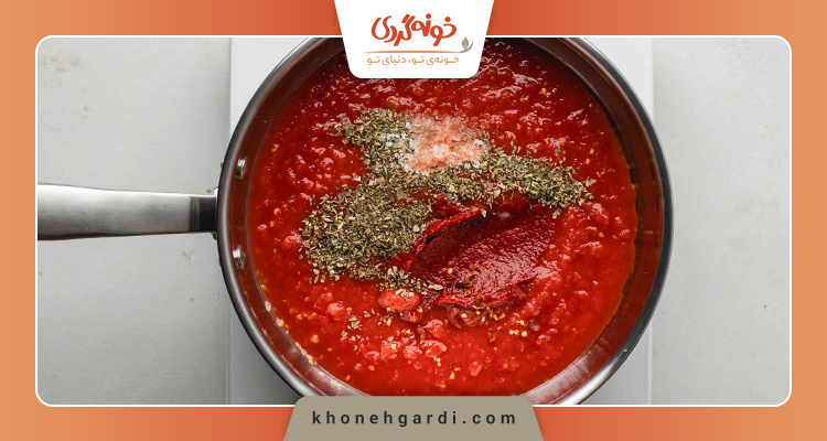 طرز تهیه سس کچاپ با نشاسته و رب